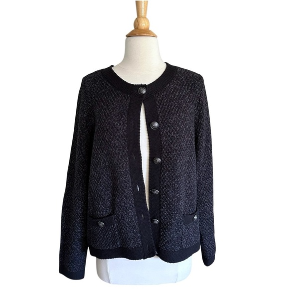 TORRID Skull Button Black Textured Knit Cardigan Sweater Jacket - Picture 2 of 16